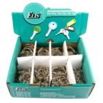 DISPLAY BOX OF 320 ASSORTED SPLIT KEY RINGS