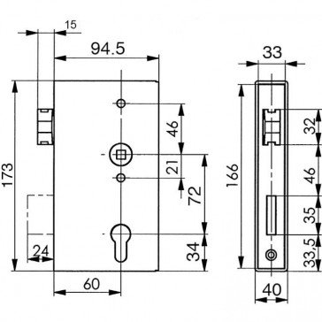 AMF 140U-40 EURO PROFILE SASH LOCK FOR GATE - Eazy Locks