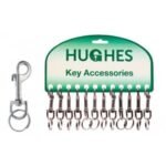 CSUN051 CARD OF 12 MEDIUM SNAPPER METAL BELT (DOG) CLIPS