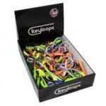 BOX OF 100 ASSORTED NEON KEY LOOPS