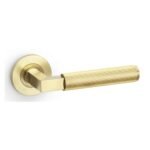 Alexander & Wilks AW202SBPVD Hurricane Reeded Lever On Round Rose - Satin Brass PVD (LEAD TIME: 2-3 DAYS)