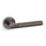 Alexander & Wilks AW222DBZPVD Spitfire Reeded Lever On Round Rose - Dark Bronze PVD (LEAD TIME: 2-3 DAYS)