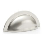 Alexander & Wilks AW903SN Bardom Ridged Cabinet Cup Pull - Satin Nickel (LEAD TIME: 2-3 DAYS)