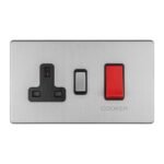 Eurolite ECSS45ASWASB 45Amp DP Cooker Switch with 13Amp Socket (LEAD TIME: 2-3 DAYS)
