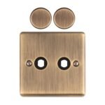 Eurolite EN2DIMABB Dimmer Switch Plate-Antique Brass-2-Gang (LEAD TIME: 2-3 DAYS)