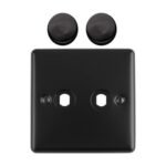 Eurolite EN2DIMMBB Dimmer Switch Plate-Matt Black-2-Gang (LEAD TIME: 2-3 DAYS)