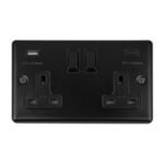 Eurolite EN2USBCMBB 2-Gang 13Amp Switched Socket with USB-C - Matt Black (LEAD TIME: 2-3 DAYS)