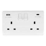 Eurolite PL4620C Enhance White Plastic 2-Gang USB-C Socket (LEAD TIME: 2-3 DAYS)