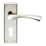 Serozzetta SZR021YPN Venti Lever On Face-Fix Backplate euro 475mm - Polished nickel (LEAD TIME: 2-3 DAYS)
