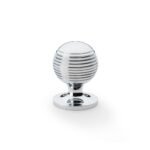 Alexander & Wilks AW832-32-PC Caesar Cupboard Knob On Round Rose - Polished Chrome 32mm (LEAD TIME: 2-3 DAYS)